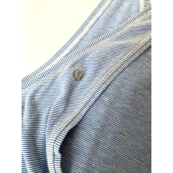 Lululemon Heatwave Maxi Dress Wee Stripe White Porcelain Blue Size 6 - Picture 6 of 7